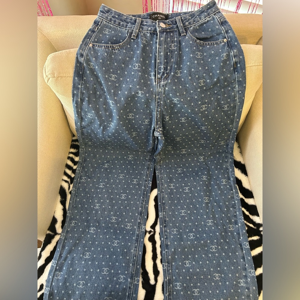 Chanel wide leg jeans